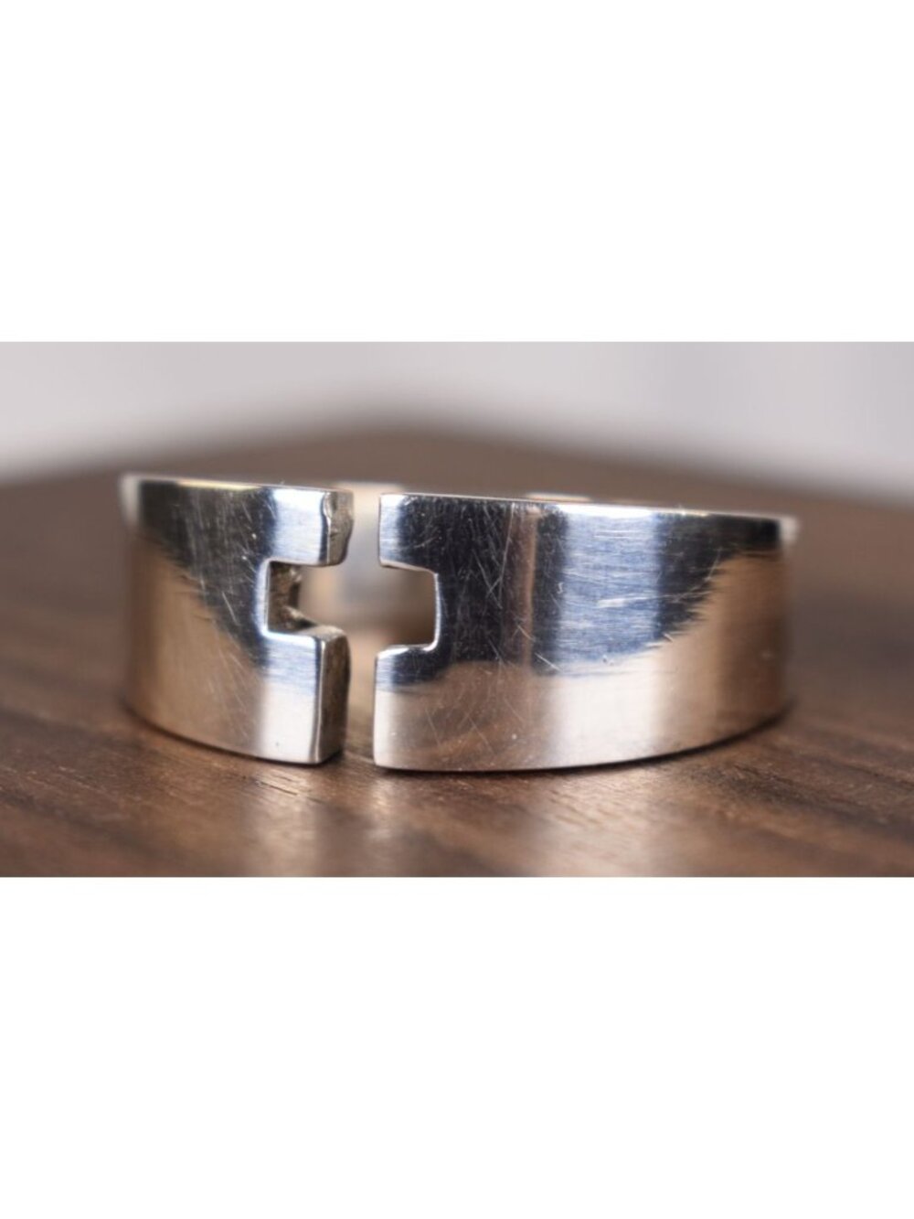 Vintage Heavy Sterling Silver Puzzle Cross Cutout Wide Band Ring - Southwestern